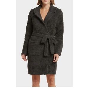 Barefoot Dreams CozyChic Teddy Coat Anchor Charcoal Gray 1X Lounge Loungewear